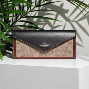 COACH Signature Color Block Slim Wallet